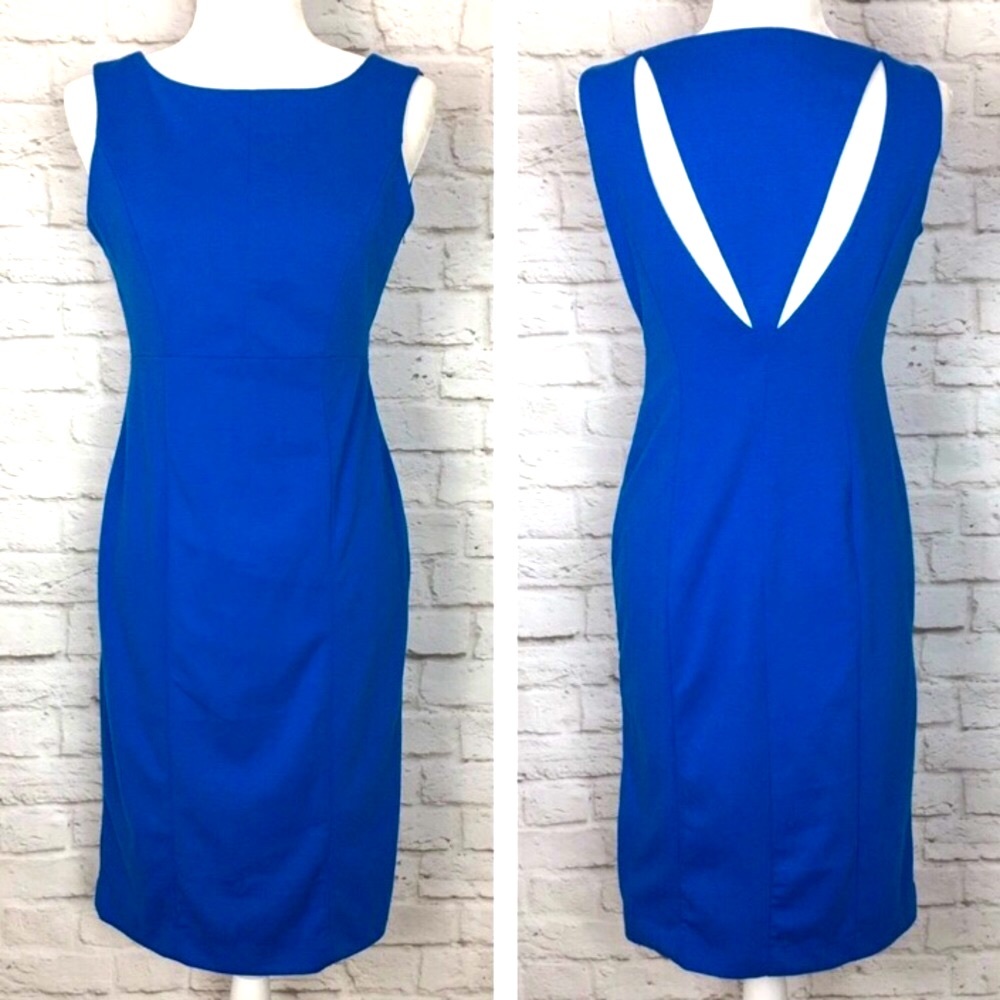 NWT Bright blue Banana Republic dress w/ side zipper & back cutouts